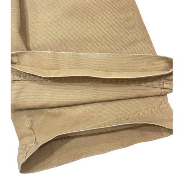 OLD NAVY Wide Leg Twill Trousers Women's 10 Regular Tan Low-Rise Button Pockets - Picture 10 of 16